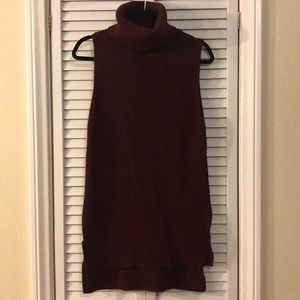 Burgundy sweater turtle neck dress or tunic